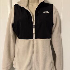 The North Face Black and Cream Fleece Jacket